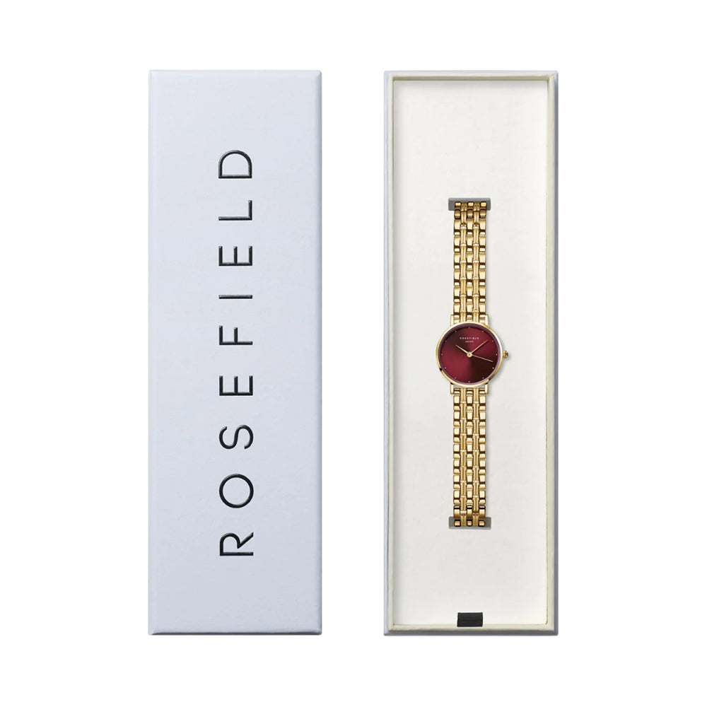 Rosefield Small Edit Burgundy Dial Bi-Color Women Watch - SEGSG-SE01 - Image 3