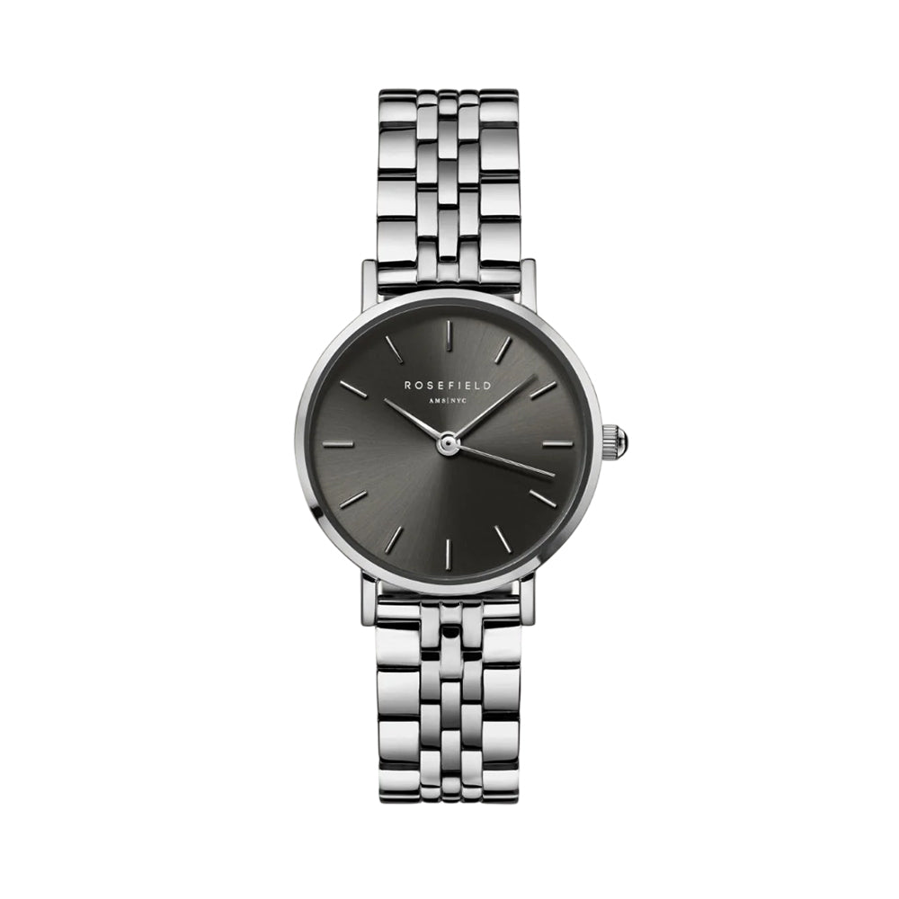 Rosefield Small Edit Silver Stainless Steel Grey Dial Watch - SGSSS-SE03