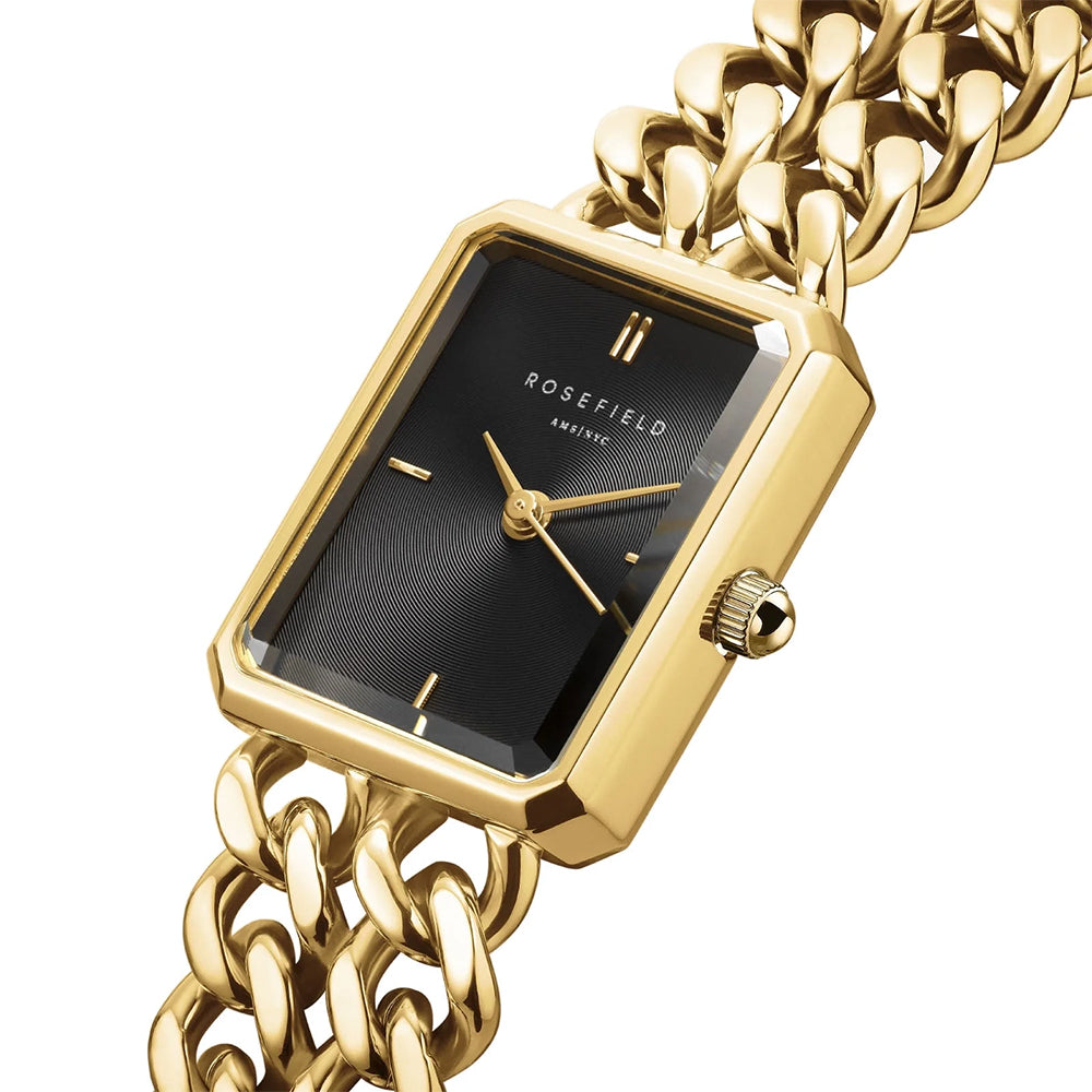 Rosefield Studio Double Chain Black Gold Women Watch SBGSG-O77 - Image 2