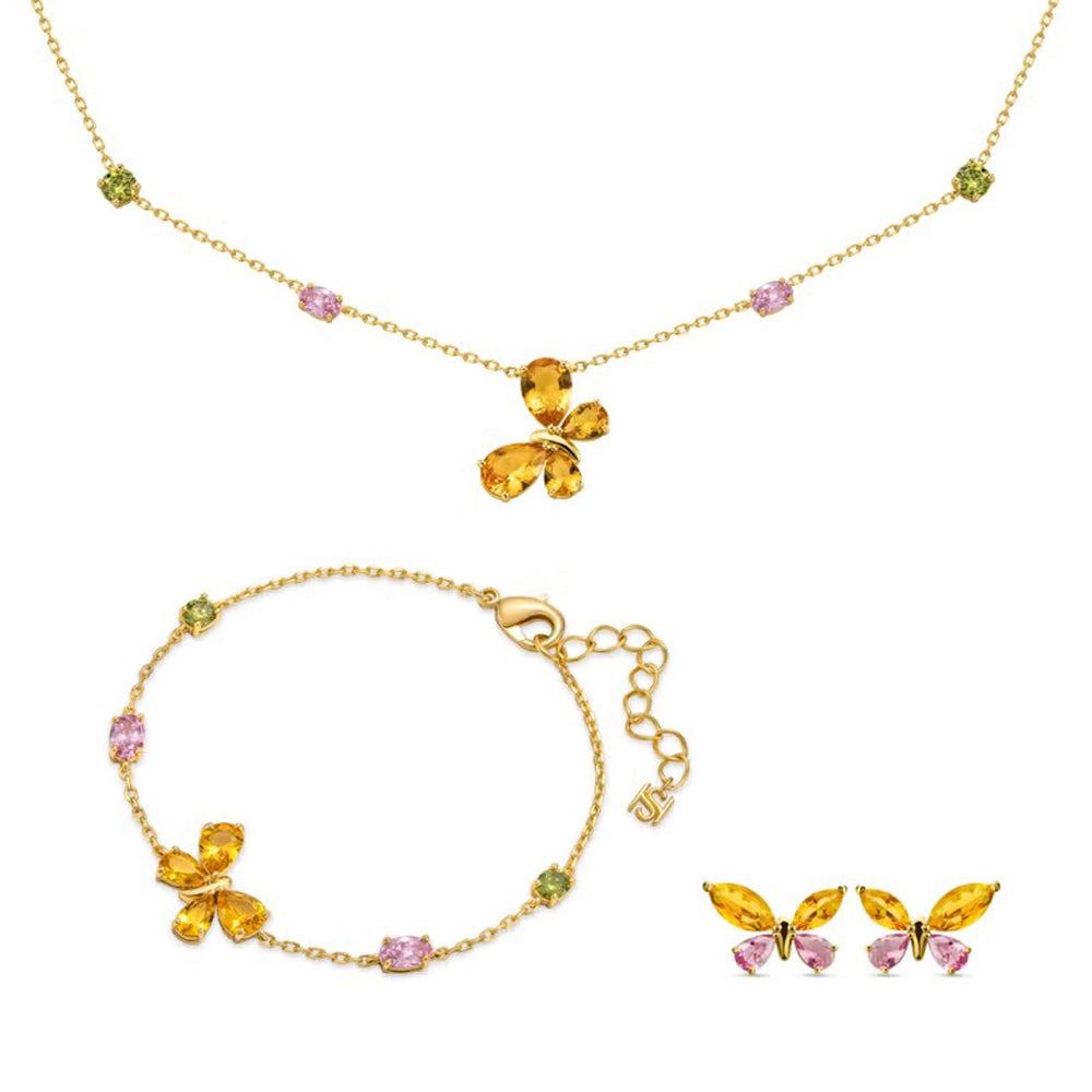 Saint Honore Gala Yellow Crystal Gold Womens Jewelry Set CL93 3OR SET OF 3