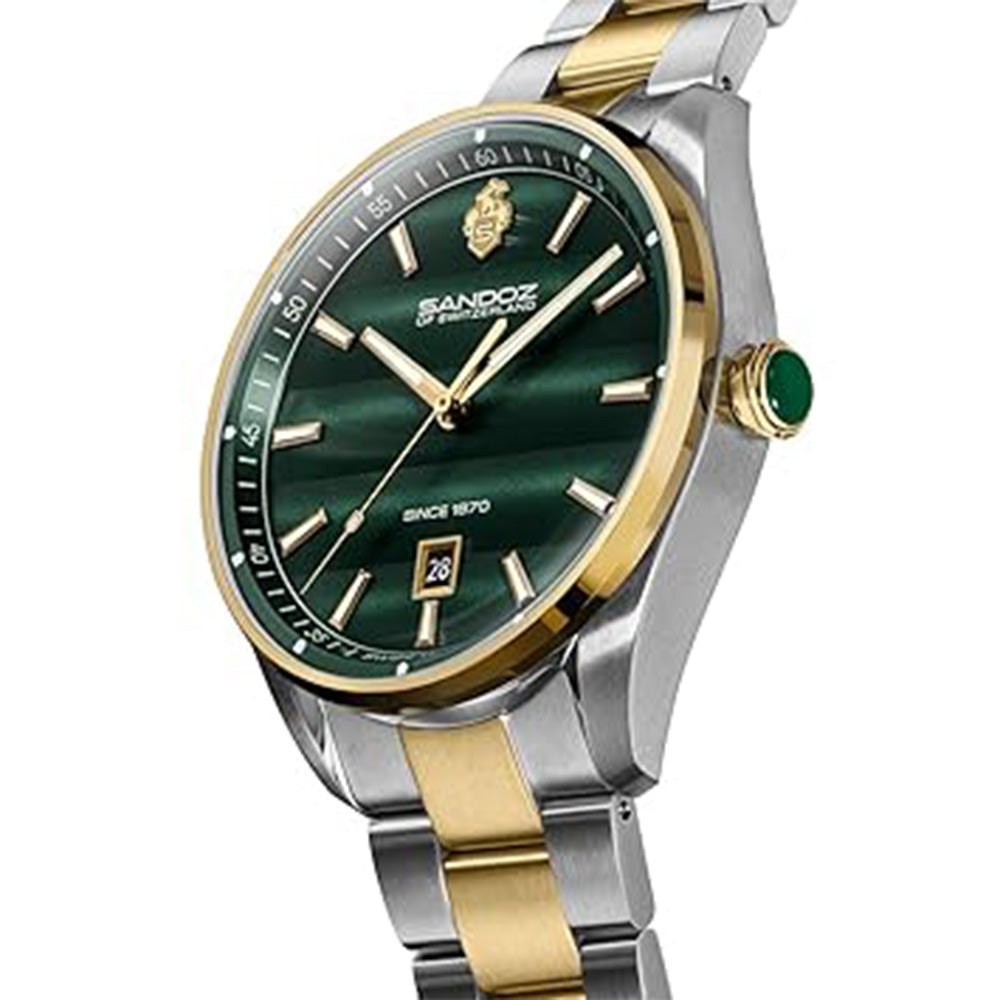 Sandoz Bachelin Swiss Quartz Green Dial Stainless Steel Watch For Men SZWGH0001111 - Image 2