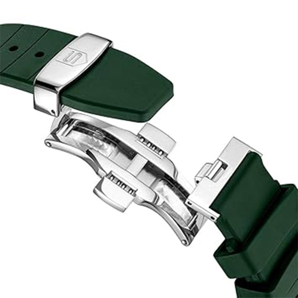 Sandoz Chanet Automatic Open Heart Green Dial Rubber Strap Watch For Men SZWGR0000813 - Image 4