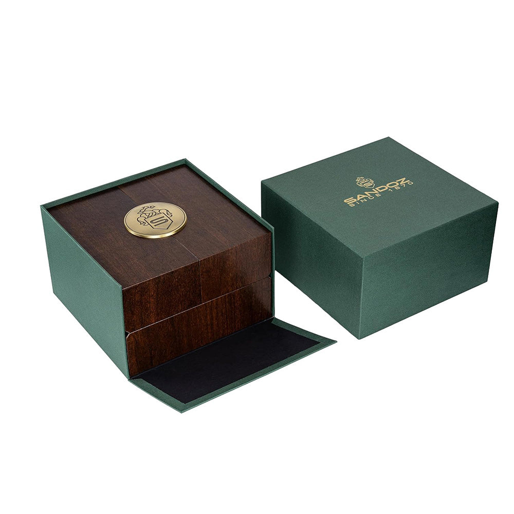 Sandoz Chanet Automatic Open Heart Green Dial Rubber Strap Watch For Men SZWGR0000813 - Image 5