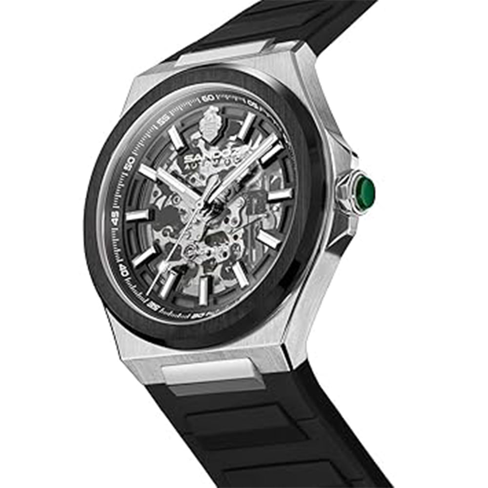 Sandoz Chanet Automatic Translucent Black Dial Rubber Strap Watch For Men SZWGR0000815 - Image 2