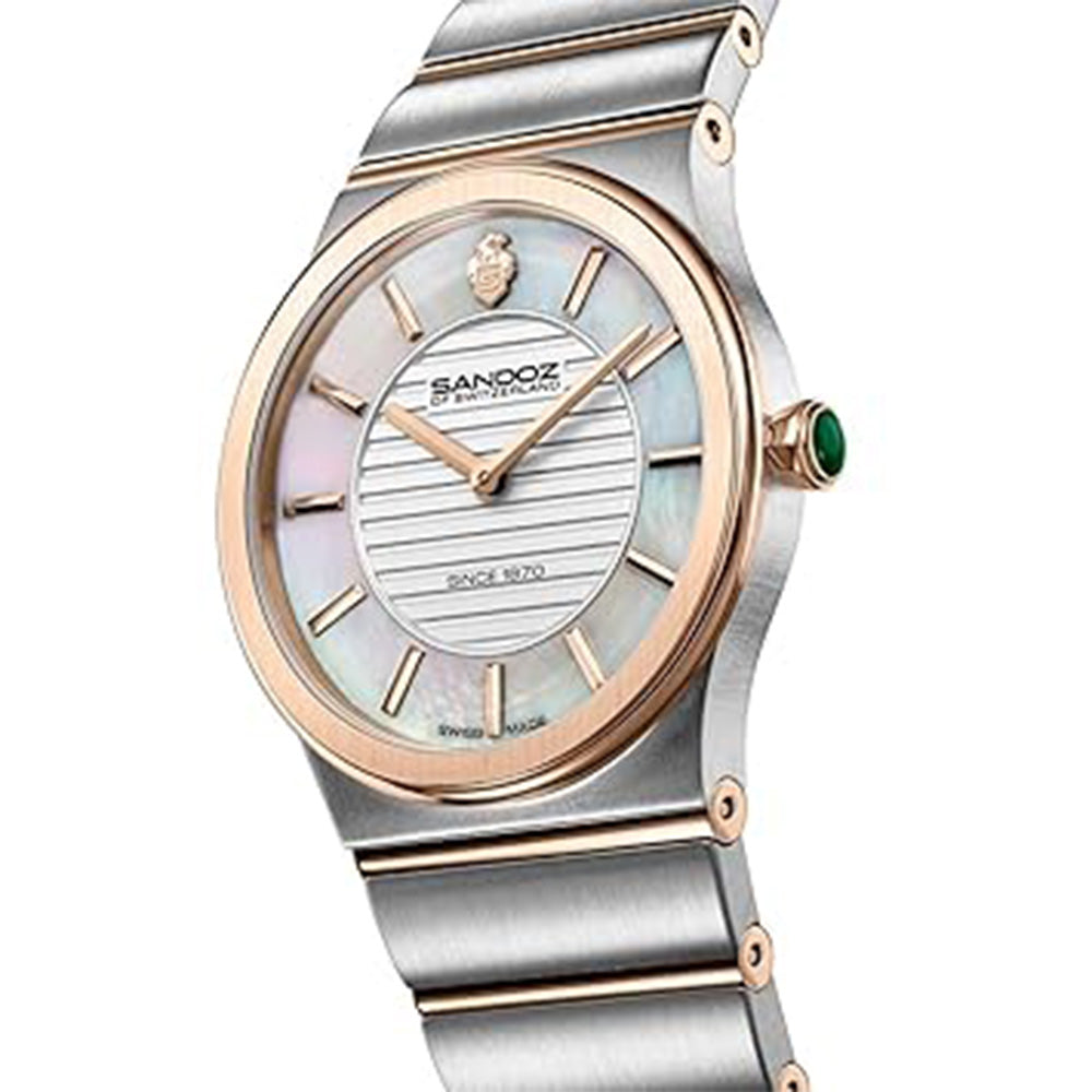 Sandoz Tresor Swiss Quartz White Mop Dial Stainless Steel Watch For Women SZWLG0000602 - Image 2