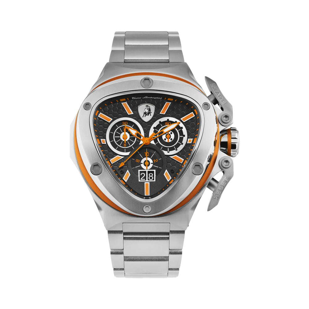 Tonino Lamborghini Spyder Quartz Orange Dial Watch For Men TL9XB-SS-B