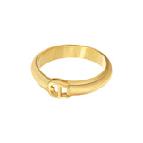 Aigner Eleonora Gold-Tone Brass Horseshoe Logo Ring - ARJLF0005721