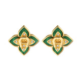 Aigner Flora Gold-Toned Malachite 15mm Earrings - ARJLE0003802