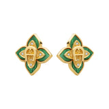 Aigner Flora Gold-Toned Malachite 15mm Earrings - ARJLE0003802 - Image 3