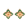 Aigner Flora Rose Gold Malachite Stud Earrings ARJLE0003803