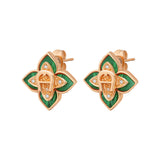 Aigner Flora Rose Gold Malachite Stud Earrings ARJLE0003803 - Image 2