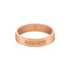 Aigner Rose Gold-Tone Sparkling Logo Ring - ARJLF0005113