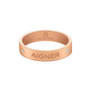 Aigner Rose Gold-Tone Sparkling Logo Ring - ARJLF0005123