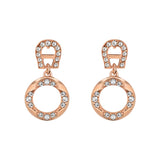 Aigner Zora Rose Gold Crystal Dangling Circle Earrings ARJLE2200503