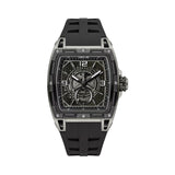 Cerruti 1881 Belluno Black Dial Silicone Strap Tonneau Watch For Men CIWGQ0073702