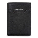 Cerruti 1881 Black Grained Leather Vertical Mens Wallet CEPU07289M BLA