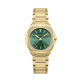 Cerruti 1881 Leadri Green Dial Gold Stainless Steel Rectangular Watch For Women CIWLG0096902