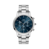Daniel Wellington Iconic Chronograph Arctic Blue Dial Silver Watch DW00100644