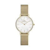 Daniel Wellington Petite Lumine Bezel Gold Mesh Watch DW00100662