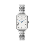 Daniel Wellington Quadro Roman Numerals White Dial Silver Watch DW00100691