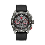 Ducati Dt012 Chronograph Gunmetal Red Dial Silicone Nylon Strap Watch For Men DTWGO0001803