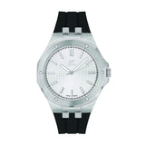 GF Ferre Men's White Dial Silver Watch Black Leather Strap GFSS8161G