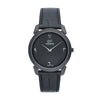 GF Ferre Unisex Black Dial Black Watch Black Leather Strap GFBBK29612M