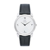 GF Ferre Unisex White Dial Silver Watch Black Leather Strap GFSSBKW29612M