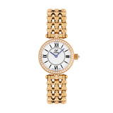 GF Ferre Women's White Dial Gold Plated Zircon Watch GFGP958LZ