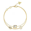 Guess 4G Light Gold Zirconia Charm Bracelet For Women JUBB05237JWYGL
