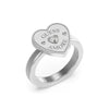 Guess Amore Silver Heart Signet Zirconia Ring For Women JUBR05059JWRH56