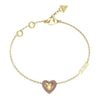 Guess Beloved Heart Gold Pink Crystal Bracelet For Women JUBB05011JWYGPKS