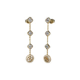 Guess Clear Drop Pendant Gold Earrings For Women JUBE04157JWYGT/U
