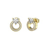 Guess Gold Crystal Zirconia Stud Earrings For Women JUBE04664JWYGT/U