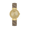 Guess Ladies Beige Gold Tone Analog Watch GW0943L2