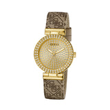 Guess Ladies Beige Gold Tone Analog Watch GW0943L2 - Image 2