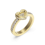 Guess Love Gold Heart Crystal Ring For Women JUBR05464JWYG54