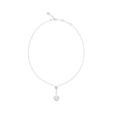 Guess Love Silver Heart Crystal Necklace For Women JUBN05460JWRHT/U