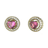 Guess M'Ama Non M'Ama Gold Heart Stud Earrings JUBE04669JWYGFCT/U