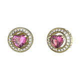 Guess M'Ama Non M'Ama Gold Heart Stud Earrings JUBE04669JWYGFCT/U