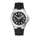 Guess Mens Black Silver Tone Analog Watch GW0906G1