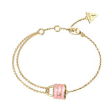 Guess My Secret Gold Pink Padlock Bracelet For Women JUBB05413JWYGRSL