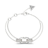 Guess Stylish Guess Silver Zirconia Bracelet For Women JUBB04581JWRHS