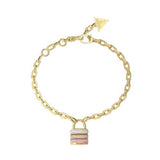 Guess Tiny Pearly Gold Pearl Logo Ring For Women JUBR05522JWYG52