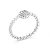 Guess Tiny Pearly Silver Pearl Zirconia Ring For Women JUBR05522JWRH54