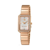 Guy Laroche Deborah Quartz White Rectangular Dial Rose Gold Tone Watch For Women GLWLG0001802