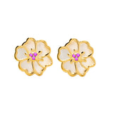 Juvenis Flower Earrings JLJ-CG21E0408S-BLU-SS-ER