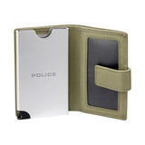Police Boumous Olive Green Leather & Alloy Men's Automatic Card Case - PELGD2206910 - Image 3
