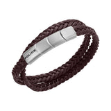 Police Braid Brown Leather Bracelet for Men PEAGB0037403 - Image 2