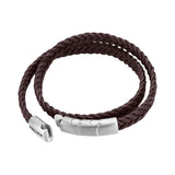 Police Braid Brown Leather Bracelet for Men PEAGB0037403 - Image 3